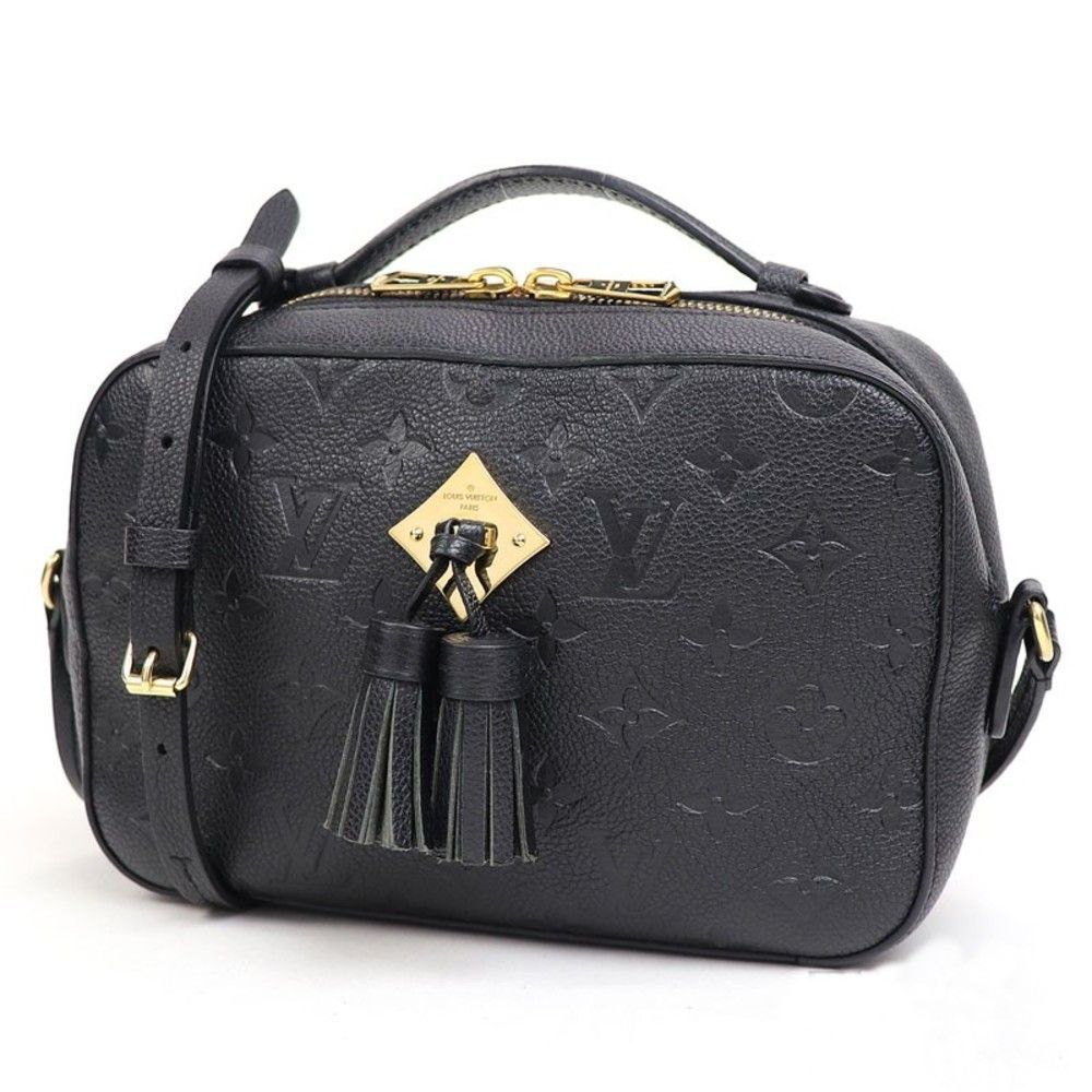 Louis Vuitton Santonge Noir Monogram Implant Leather Camera Bag